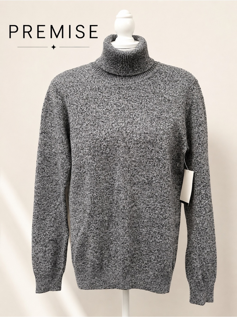 Premise Marled Gray Turtleneck Sweater XS NWT Soft Knit Minimalist Trend Fall 26